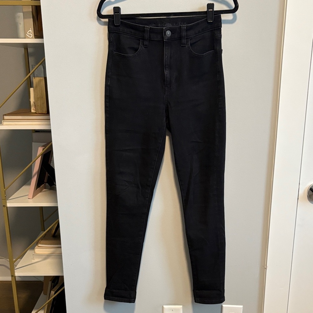 American Eagle Outfitters High Rise Black Skinny Jeans